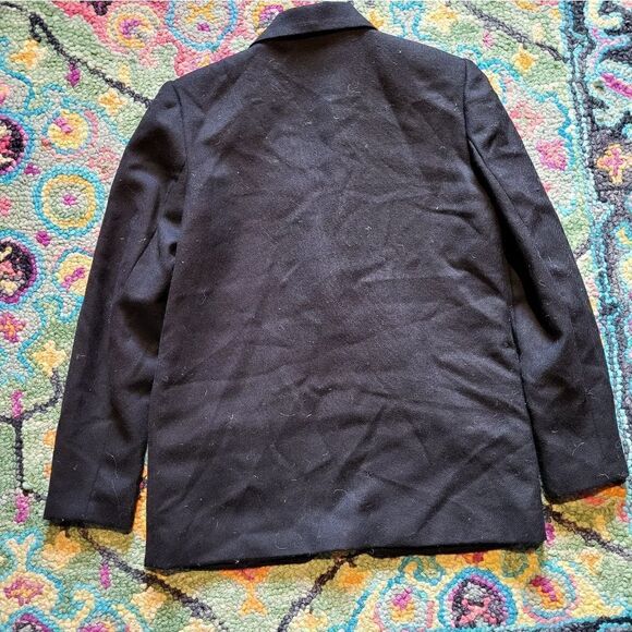 Vintage Sag Harbor Wool Blazer Jacket Single Button Black 6 Petite - Picture 3 of 4